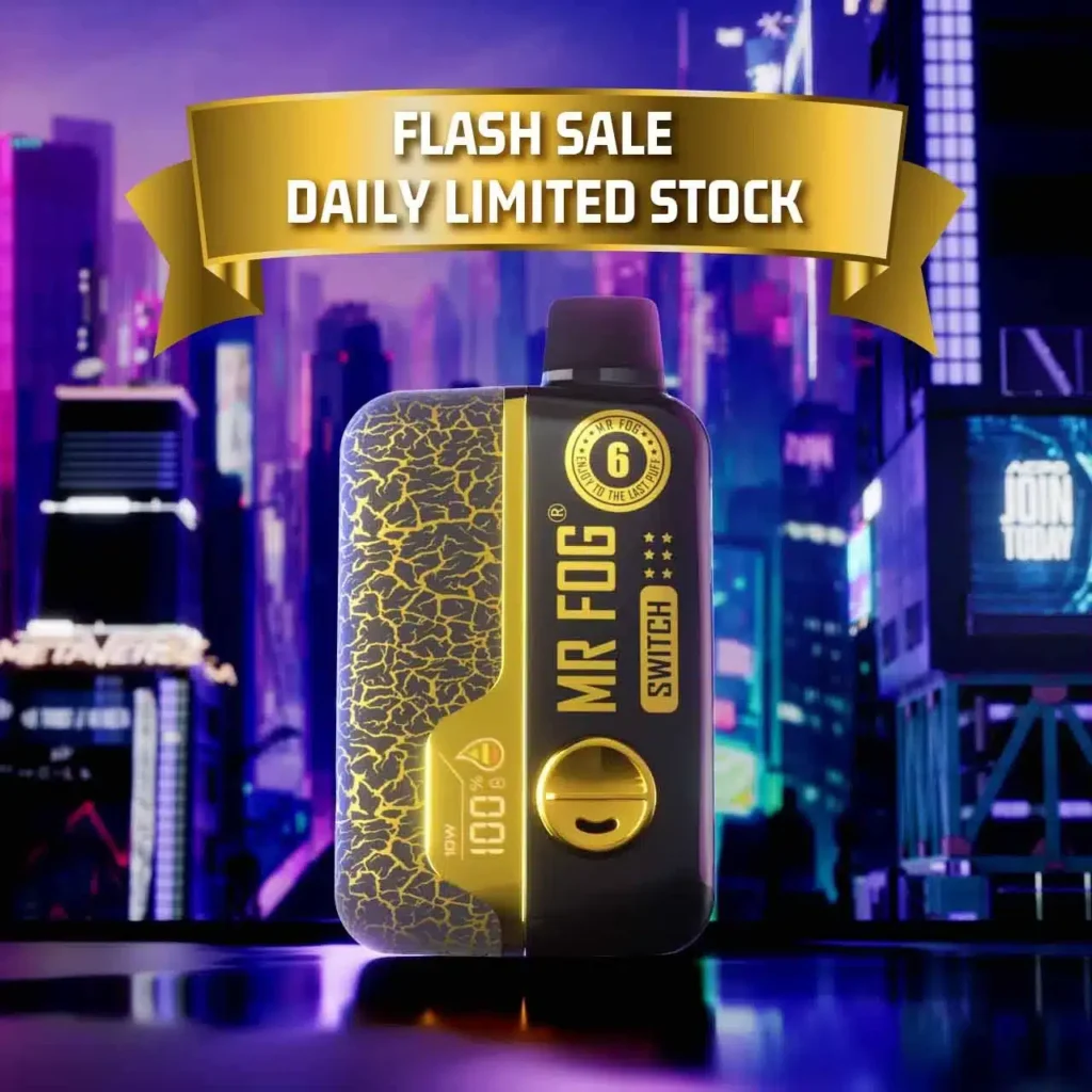 Discover the Mr Fog Switch SW15000 Raspberry Dragon Fruit Ice Vape, a high-capacity disposable vape offering a refreshing blend of sweet raspberry and exotic dragon fruit with an icy finish.