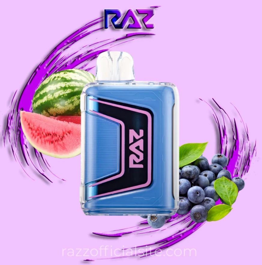 Blueberry Watermelon Raz Vape TN9000 is a mix of blueberries and watermelons. It’s flavorful and it’s fun! With 12 ML of e-liquid, it gives up to 9000 puffs.
