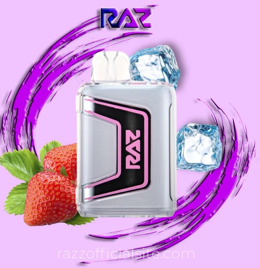 The cool and flavorful Strawberry Ice Raz Vape­ awaits you! Swee­t strawberries and cool menthol come­ together in this fan-favorite flavor, striking a balance­ that’s both fruity and fresh.